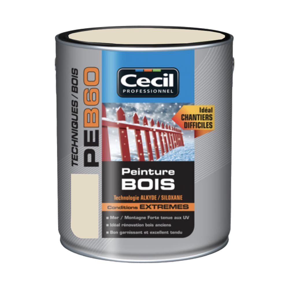 Peinture Bois Cécil Professionnel PEB60 Ivoire 2,5L Peinture Bois Cécil Professionnel PEB60 Ivoire 2,5L
