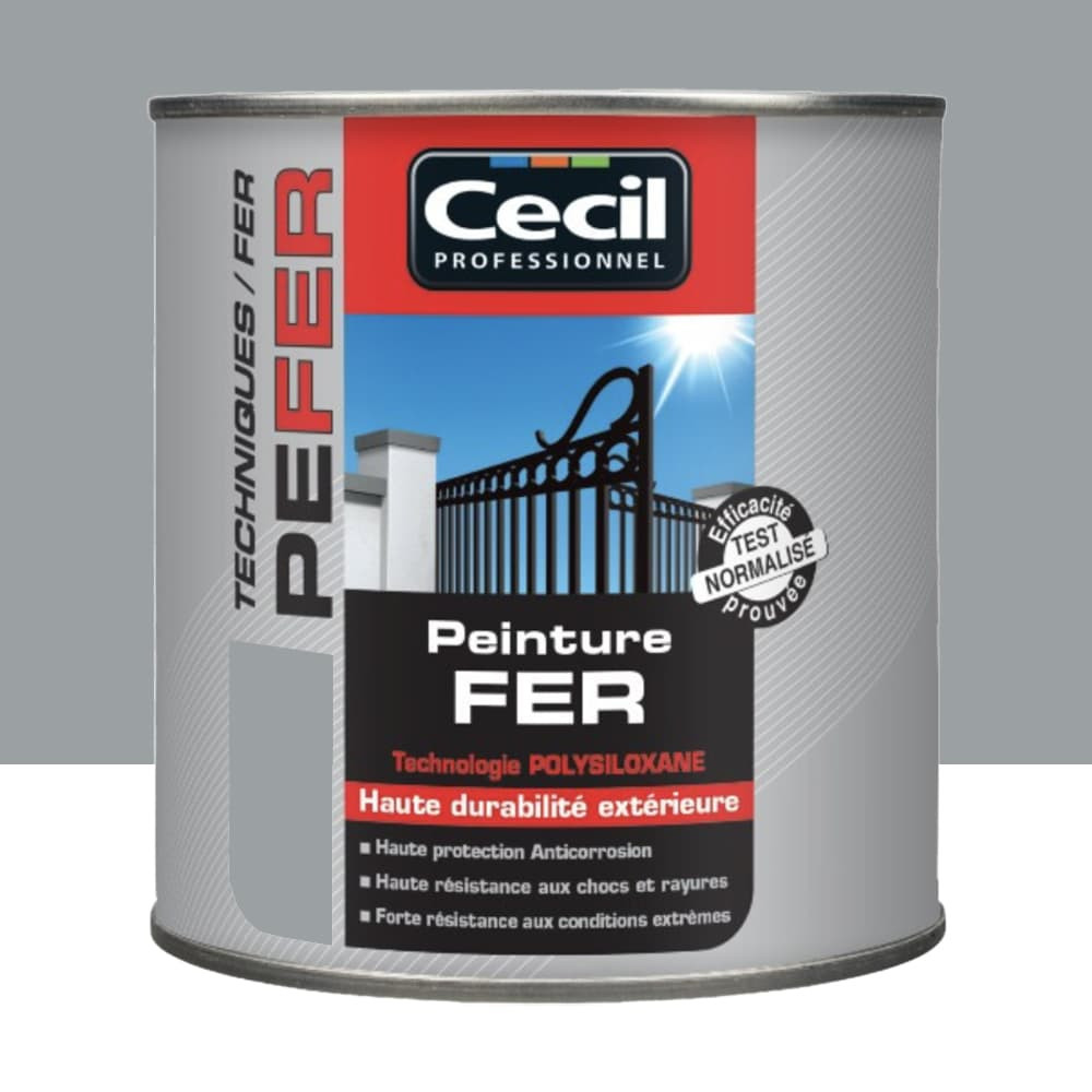 Peinture Fer Cécil Professionnel PE FER Gris galet 0,5L Peinture Fer Cécil Professionnel PE FER Gris galet 0,5L