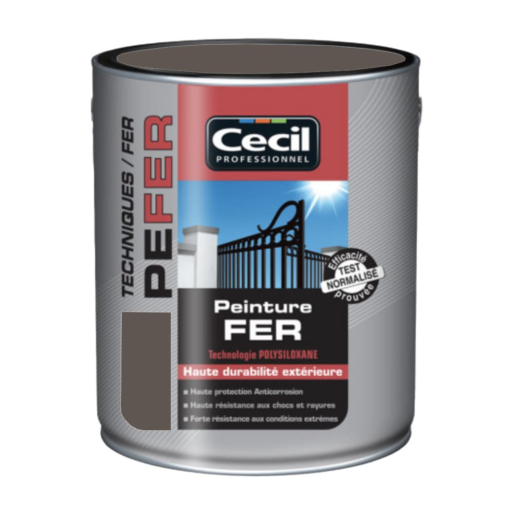 Peinture Fer Cécil Professionnel PE FER Brun foncé - 2,5L Peinture Fer Cécil Professionnel PE FER Brun foncé - 2,5L