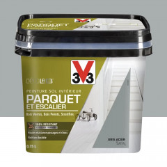 Peinture Sol Parquet Escalier V33 Déco LAB Gris Acier 0,75L