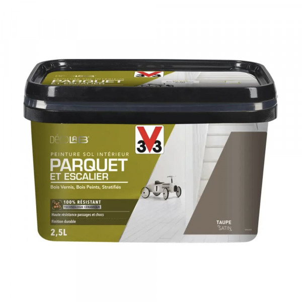 Peinture Sol Parquet Escalier V33 Déco LAB Taupe 2,5L