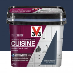 Peinture Multi-Matériaux Cuisine V33 Déco LAB Bleu Carbone Mat Velouté - 0,75L