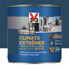 Peinture bois V33 Climats Extrêmes Satin Bleu hoggar - 0,5L