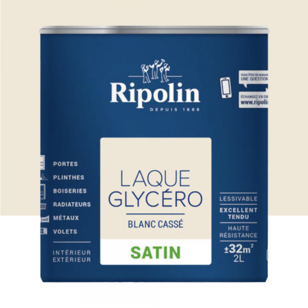 Laque Glycéro Ripolin Satin Blanc Cassé - 2L