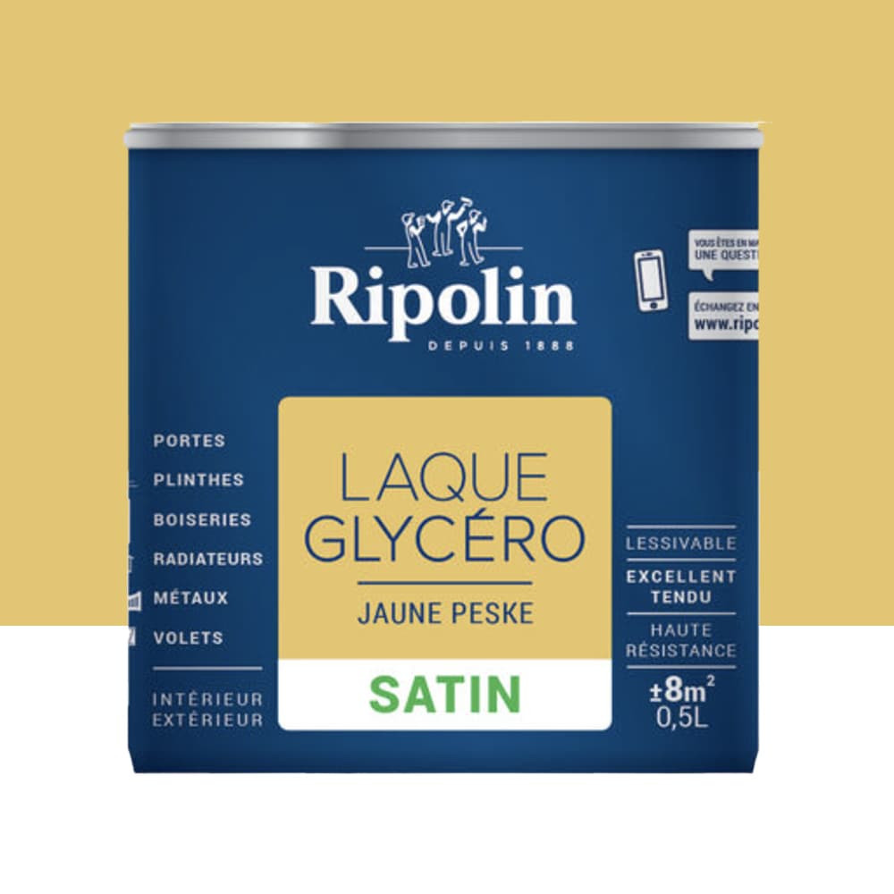 Laque Glycéro Ripolin Satin Jaune peske - 0,5L