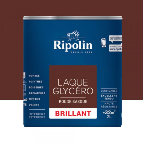Laque Glycéro Ripolin Brillant Rouge Basque - 2L