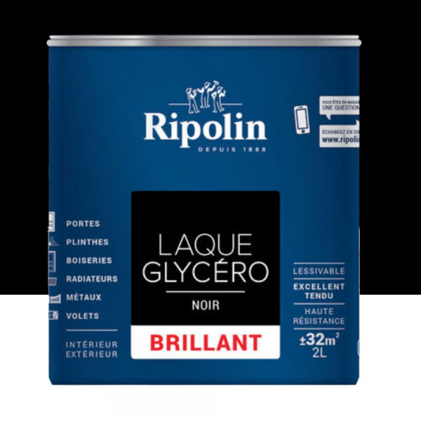 Laque Glycéro Ripolin Brillant Noir - 2L