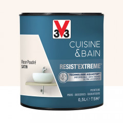 Peinture V33 Cuisine & Bain Resist'Extreme Satin Rose Poudré 0.5L
