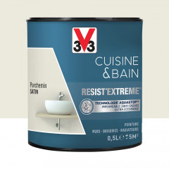 Peinture V33 Cuisine & Bain Resist'Extreme Satin Parchemin 0.5L