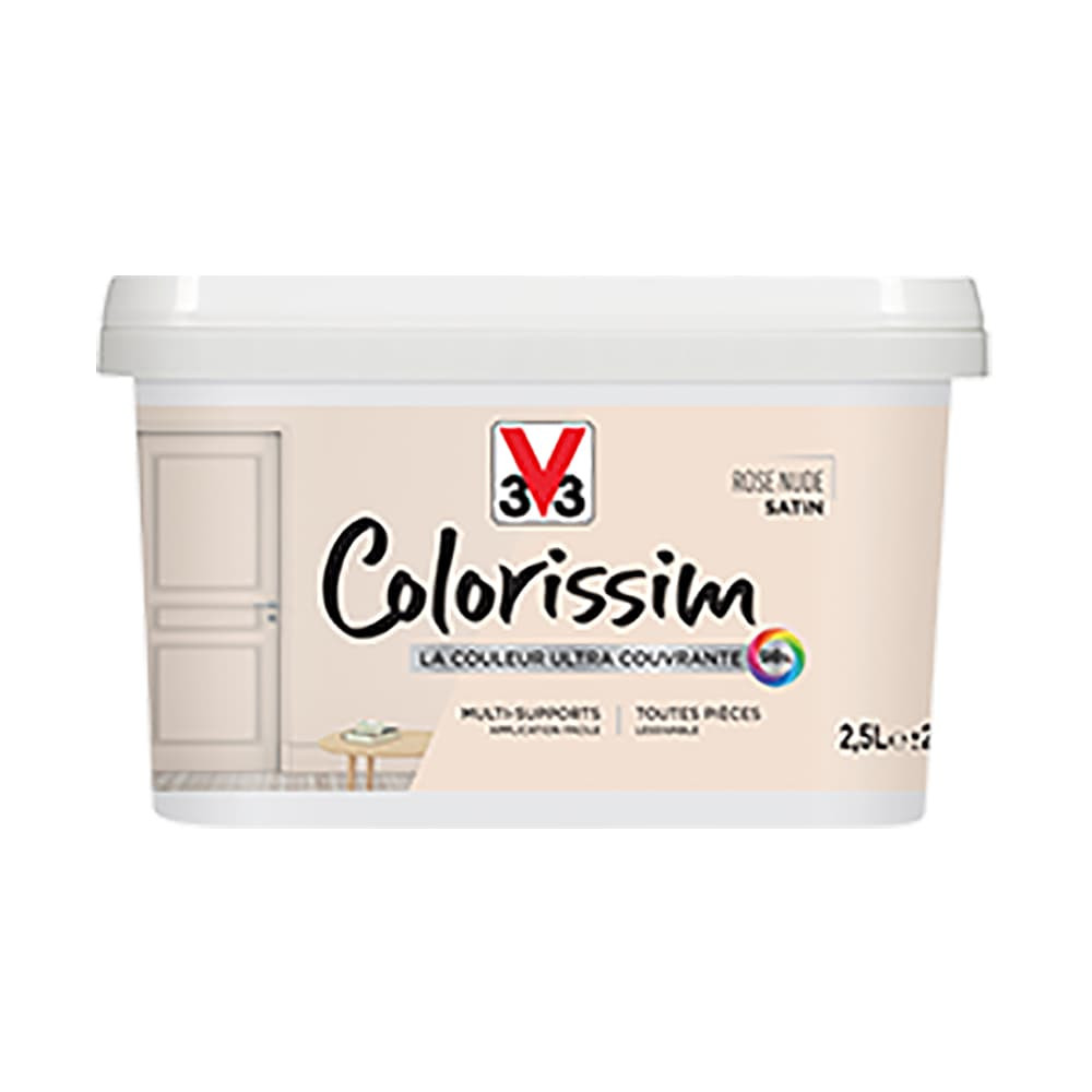 Peinture Multi-supports V33 Colorissim Satin Rose nude - 2,5L Peinture Multi-supports V33 Colorissim Satin Rose nude - 2,5L