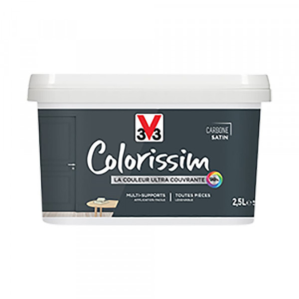 Peinture Multi-supports V33 Colorissim Satin Carbone - 2,5L