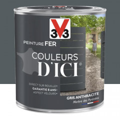 Peinture fer V33 Couleurs d'ICI Gris Anthracite - 0,5L