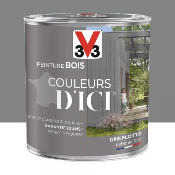 Peinture bois V33 Couleurs d'ICI Gris flotté - 0,5L