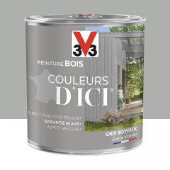 Peinture bois V33 Couleurs d'ICI Gris soyeux - 0,5L