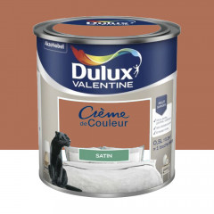 Peinture multi-supports Dulux Valentine Crème de Couleur Satin Terre cuite - 0,5L