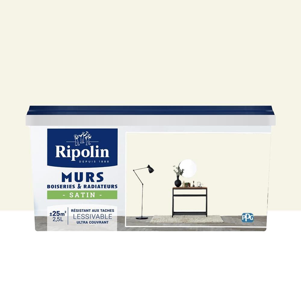 Peinture Murs, Boiseries, Radiateurs RIPOLIN Satin Ecru- 2,5L Peinture Murs, Boiseries, Radiateurs RIPOLIN Satin Ecru- 2,5L