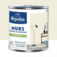 Peinture Murs, Boiseries, Radiateurs RIPOLIN Satin Blanc croset - 0,5L