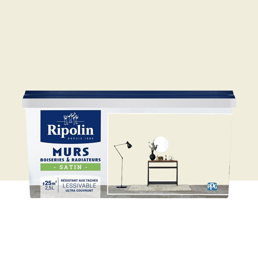 Peinture Murs, Boiseries, Radiateurs RIPOLIN Satin Blanc croset - 2,5L Peinture Murs, Boiseries, Radiateurs RIPOLIN Satin Blanc croset - 2,5L