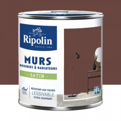 Peinture Murs, Boiseries, Radiateurs RIPOLIN Satin Rouge Bayonne - 0,5L