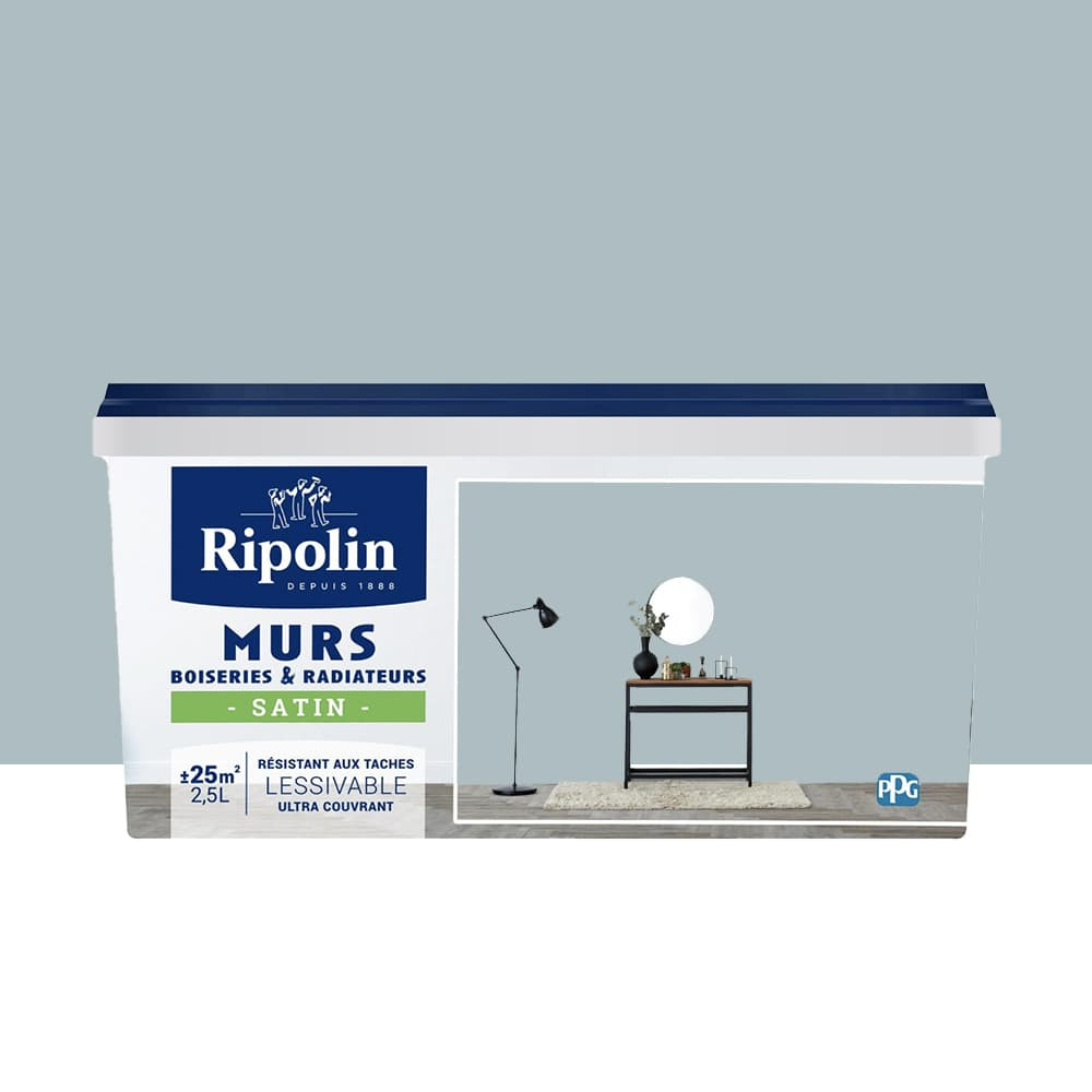 Peinture Murs, Boiseries, Radiateurs RIPOLIN Satin Bleu cupcake - 2,5L