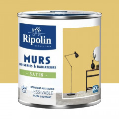 Peinture Murs, Boiseries, Radiateurs RIPOLIN Satin Jaune peske - 0,5L
