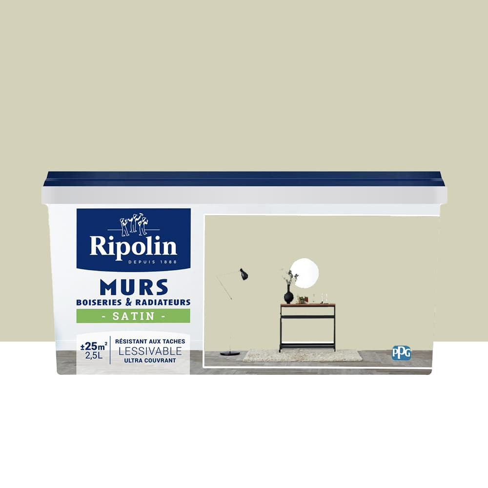 Peinture Murs, Boiseries, Radiateurs RIPOLIN Satin Vert laurier - 2,5L
