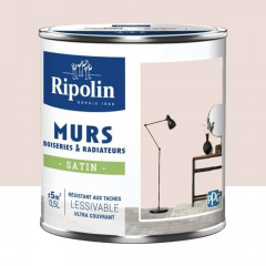Peinture Murs, Boiseries, Radiateurs RIPOLIN Satin Rose Ballerine - 0,5L