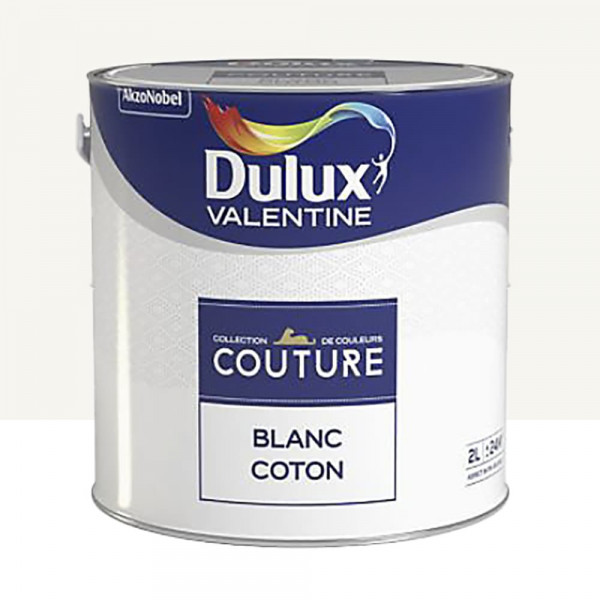 Peinture acrylique Dulux Valentine Couture Blanc coton - 2L