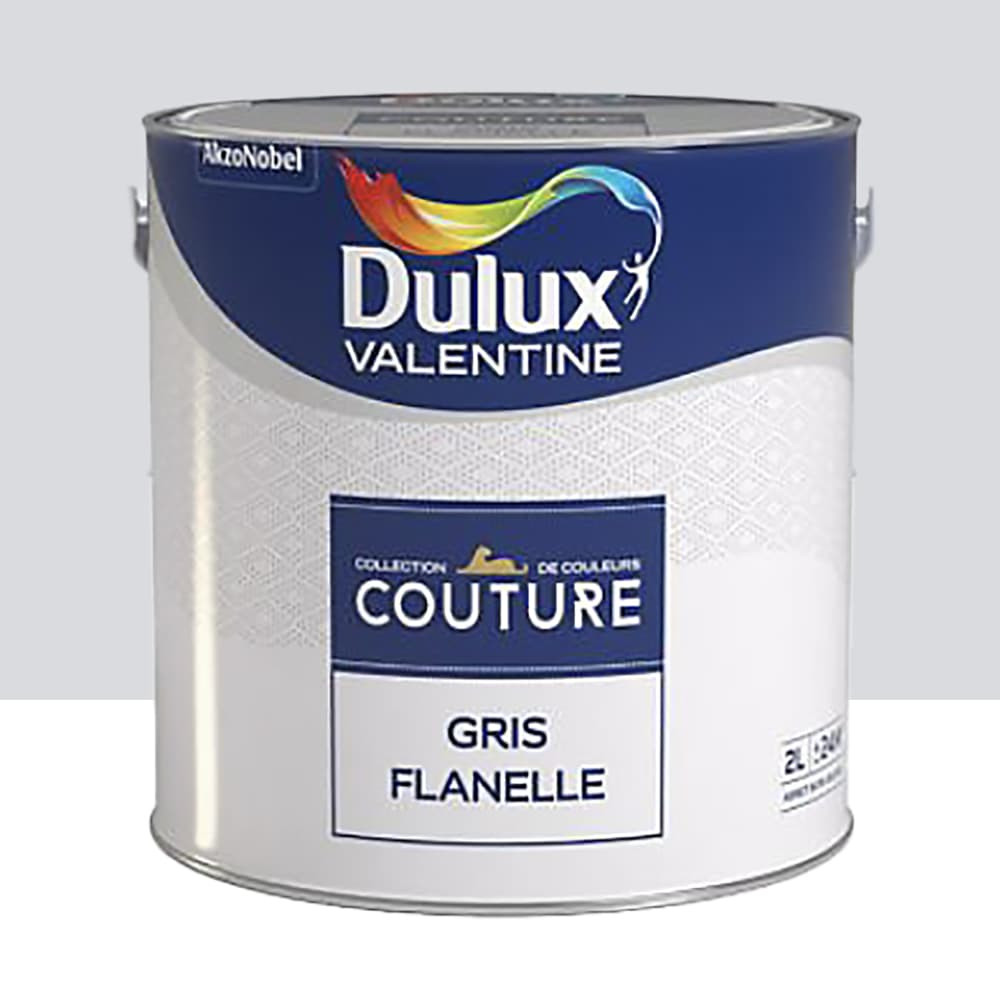Peinture acrylique Dulux Valentine Couture Gris flanelle - 2L Peinture acrylique Dulux Valentine Couture Gris flanelle - 2L