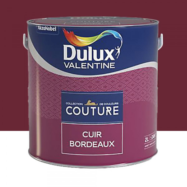 Peinture acrylique Dulux Valentine Couture Cuir Bordeaux - 2L
