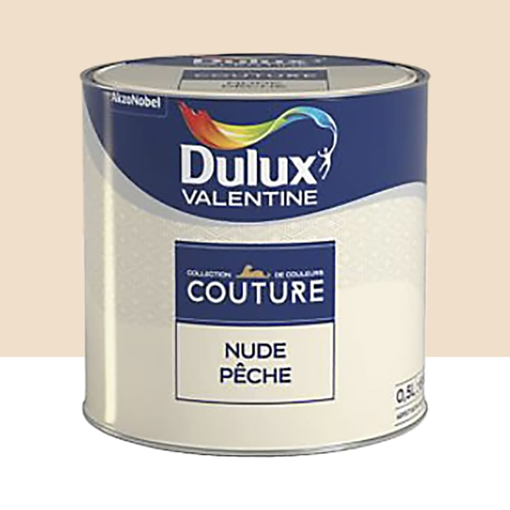 Peinture acrylique Dulux Valentine Couture Nude pêche - 0,5L Peinture acrylique Dulux Valentine Couture Nude pêche - 0,5L