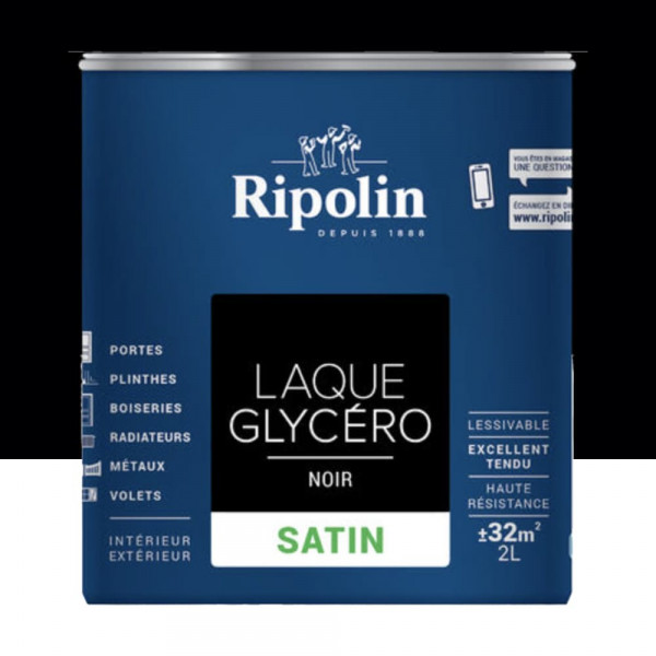 Laque Glycéro Ripolin Satin Noir - 2L