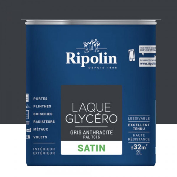 Laque Glycéro Ripolin Satin Gris Anthracite - 2L