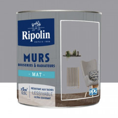 Peinture Murs, Boiseries, Radiateurs RIPOLIN Mat Gris dauphin - 0,5L