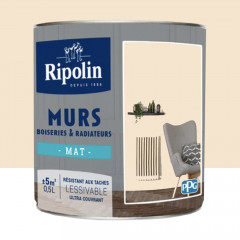 Peinture Murs, Boiseries, Radiateurs RIPOLIN Mat Beige pierre - 0,5L