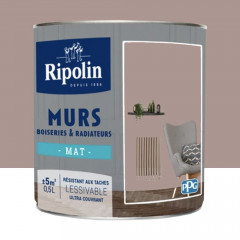 Peinture Murs, Boiseries, Radiateurs RIPOLIN Mat Taupe - 0,5L