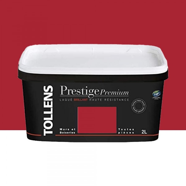 Peinture acrylique TOLLENS Prestige Premium Laqué Brillant Rouge passion - 2,5L