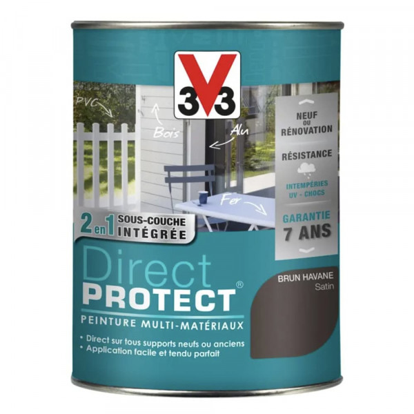 Peinture Glycéro Multi-matériaux V33 Direct Protect Brun havane - 1,5L