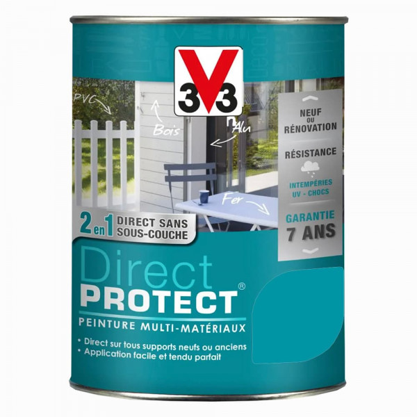 Peinture Glycéro Multi-matériaux V33 Direct Protect Bleu turquoise - 1,5L