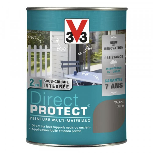Peinture Glycéro Multi-matériaux V33 Direct Protect Taupe - 1,5L