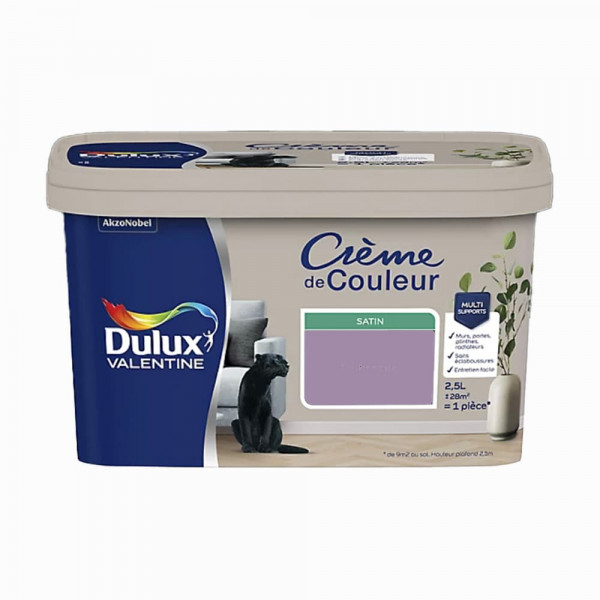 Peinture multi-supports Dulux Valentine Crème de Couleur Satin Glycine - 2,5L