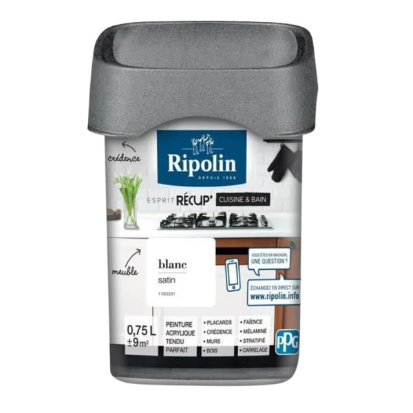 Peinture RIPOLIN Esprit Récup' Cuisine & Bain Blanc 0,75