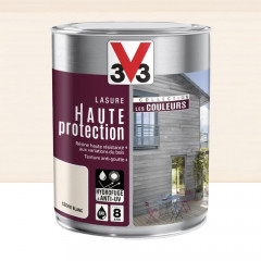Lasure Haute Protection V33 Les Couleurs 8 ans Cèdre Blanc - 1L