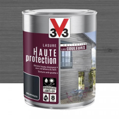 Lasure Haute Protection V33 Les Couleurs 8 ans Gris Anthracite - 1L