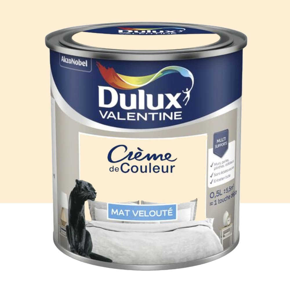 Peinture multi-supports Dulux Valentine Crème de Couleur Finition Mat Blanc  Cassé pas cher