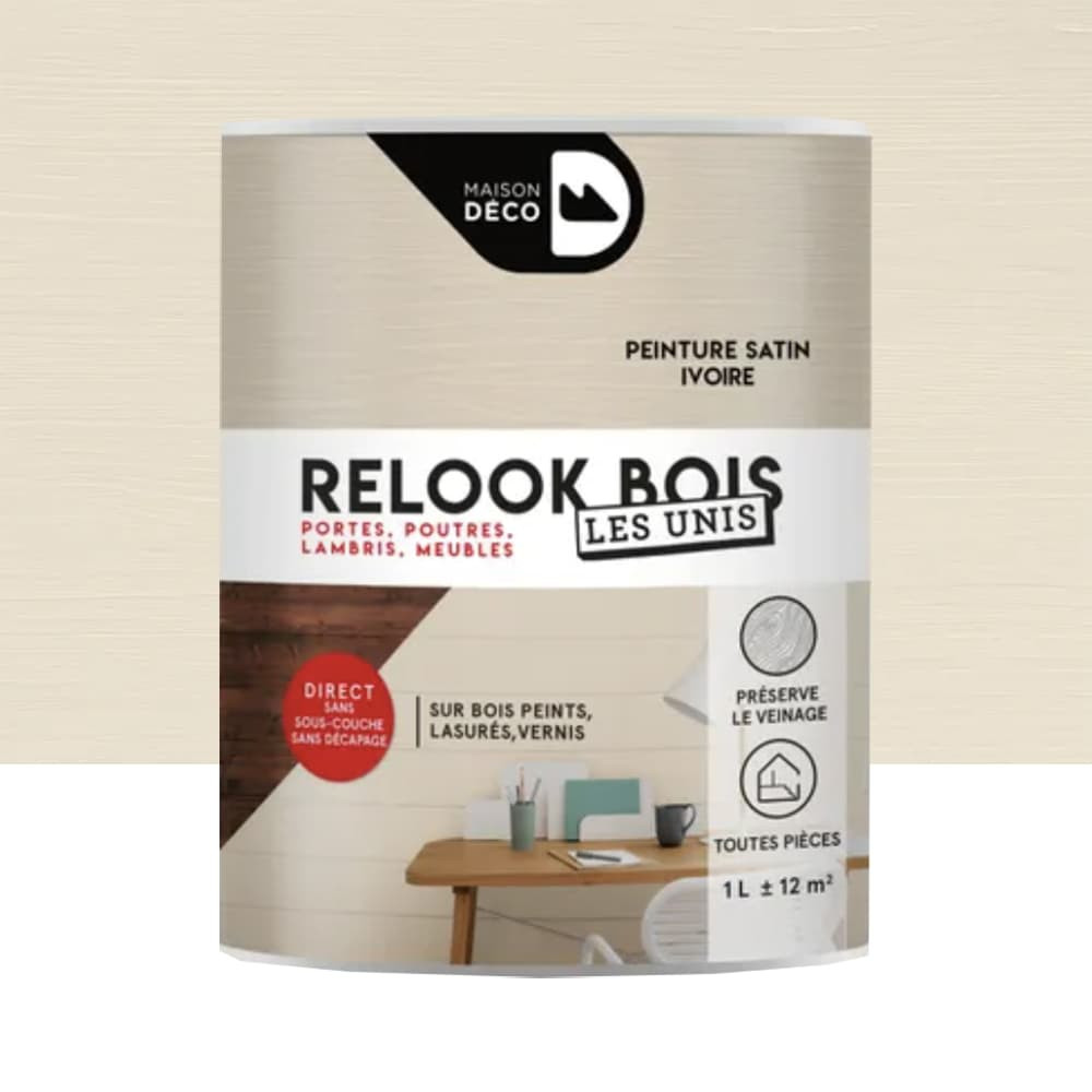 Peinture Maison Déco Relook Bois Les Unis Satin Ivoire