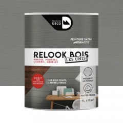 Peinture Maison Déco Relook Bois Les Unis Satin Anthracite