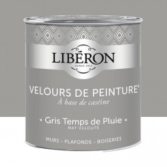 Peinture LIBÉRON Velours de Peinture Gris Temps de Pluie 0,5L