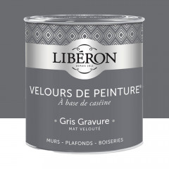 Peinture LIBÉRON Velours de Peinture Gris Gravure 0,5L