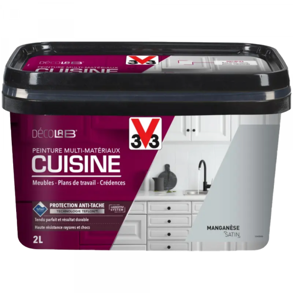 Peinture Multi-Matériaux Cuisine V33 Déco LAB Manganèse Satin - 2L